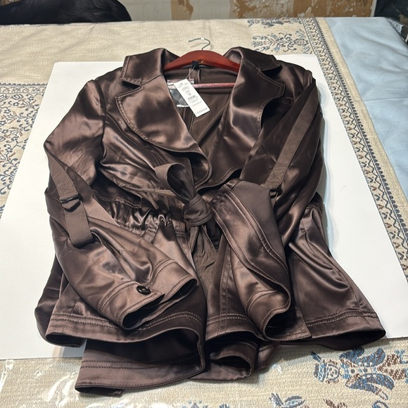 White House Black Market Brown Blazer with Tie Waist - Picture 3 of 3